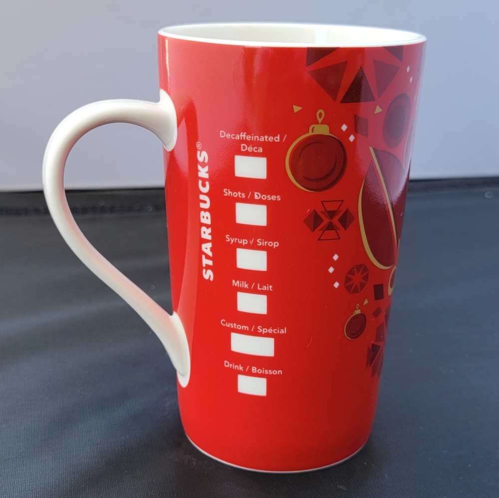 2013 Starbucks Coffee 16oz Holiday Mug - Red/Gold Siren
